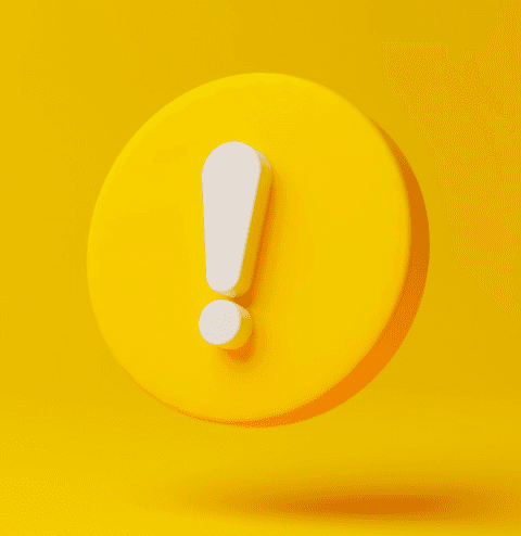 Símbolo de alerta em fundo amarelo